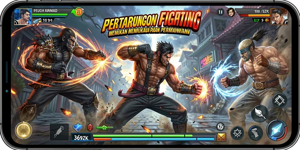 Tampilan gameplay permainan Fighting yang seru dan dinamis dari 369ZK.