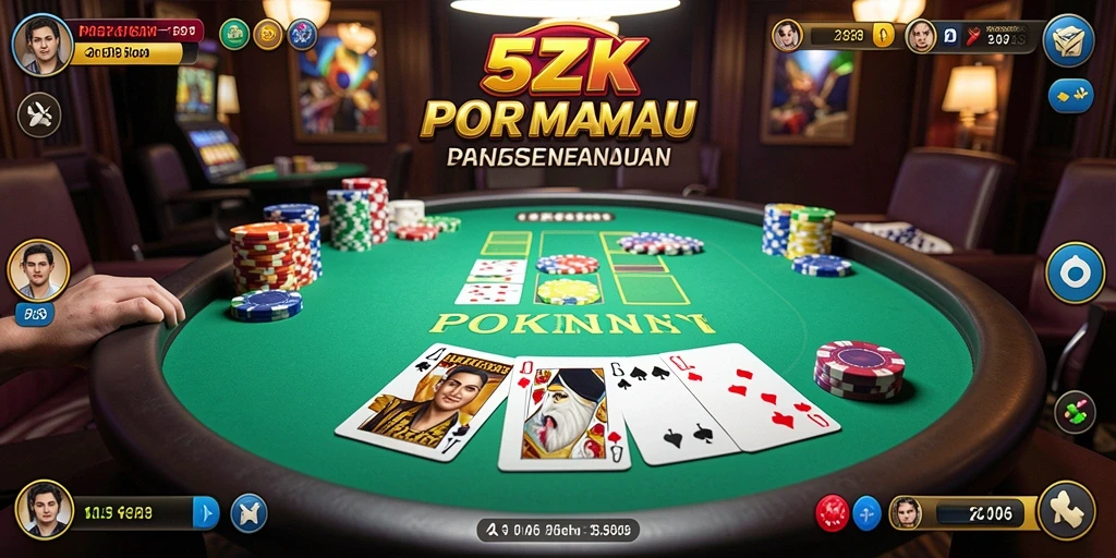 Screenshot utama 5ZK menampilkan permainan poker yang seru.