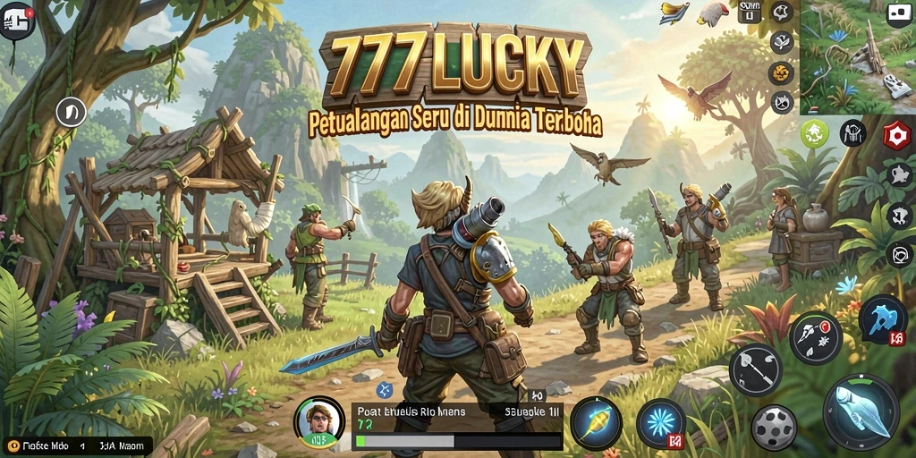 Tampilan gameplay menarik dari 777LUCKY dalam dunia terbuka.
