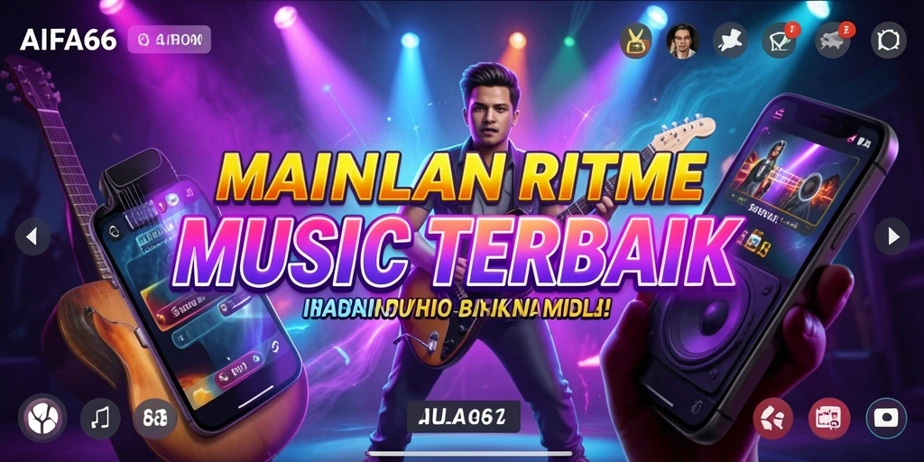 Tampilan utama gameplay AIFA66 dengan lagu-lagu favorit.