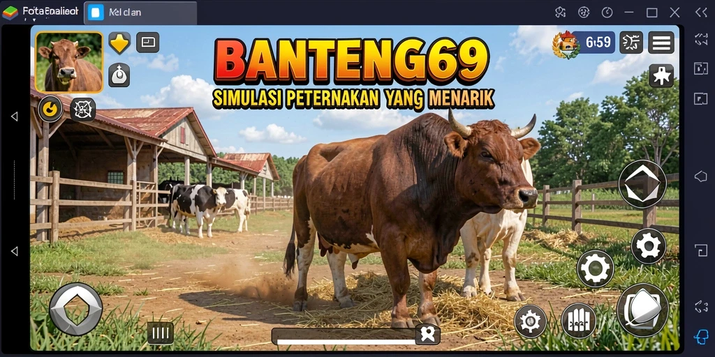 Tampilan gameplay menarik dari BANTENG69 dengan berbagai aktivitas di peternakan.