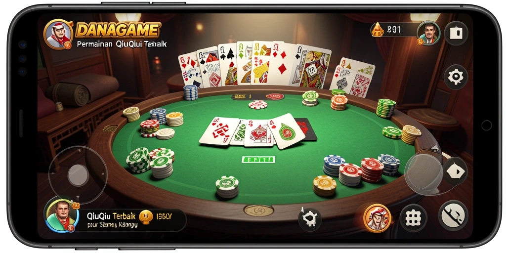 Tampilan gameplay seru dalam DANAGAME QiuQiu.