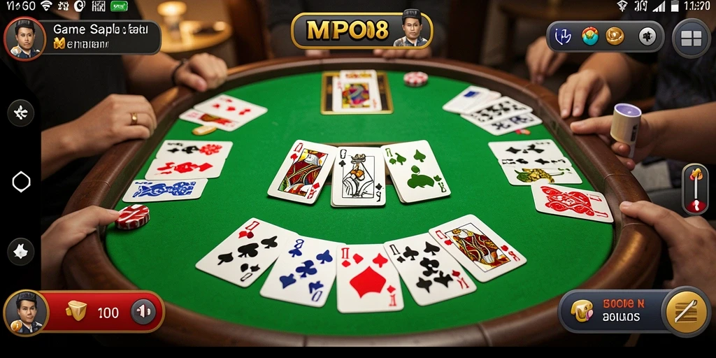 Screenshot MPO08 menampilkan gameplay seru Gaple yang mengasyikkan.