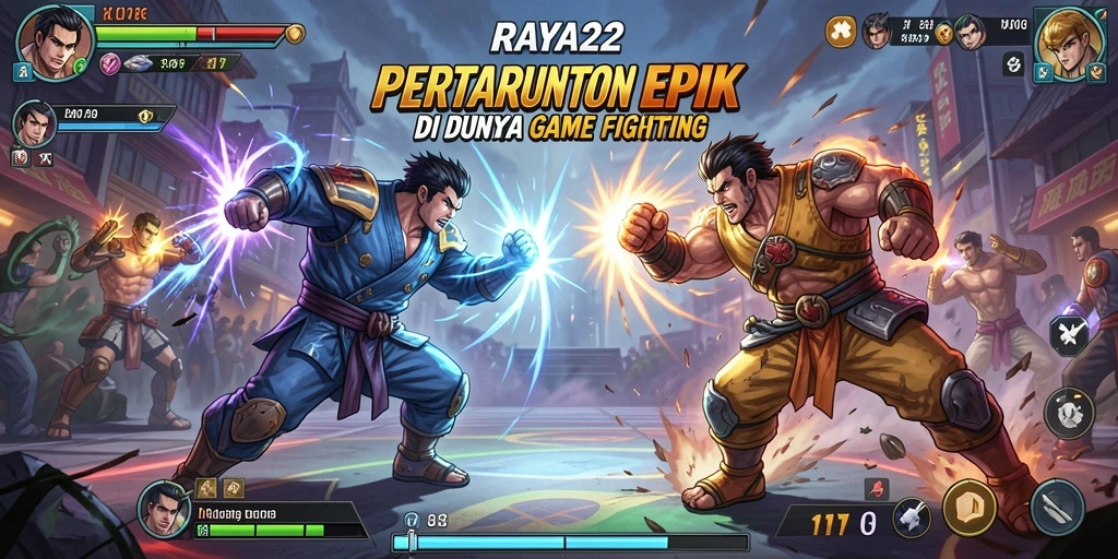 Gameplay RAYA22 yang menegangkan dan penuh aksi saat pertarungan.