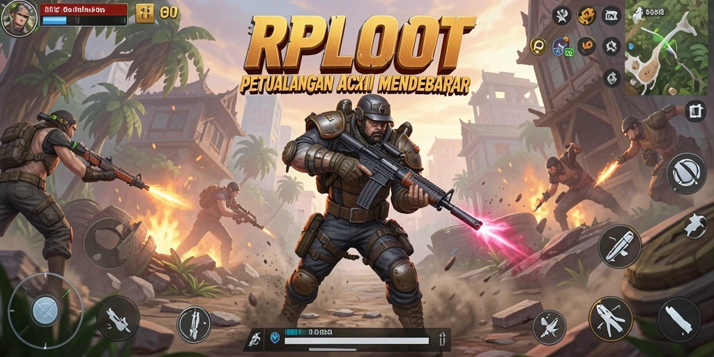 Tangkapan layar gameplay <strong>RPLOOT</strong> menunjukkan aksi pertempuran yang mendebarkan.
