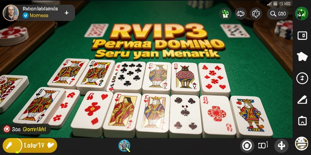 Screenshot utama RVIP3 menampilkan gameplay Domino yang seru.