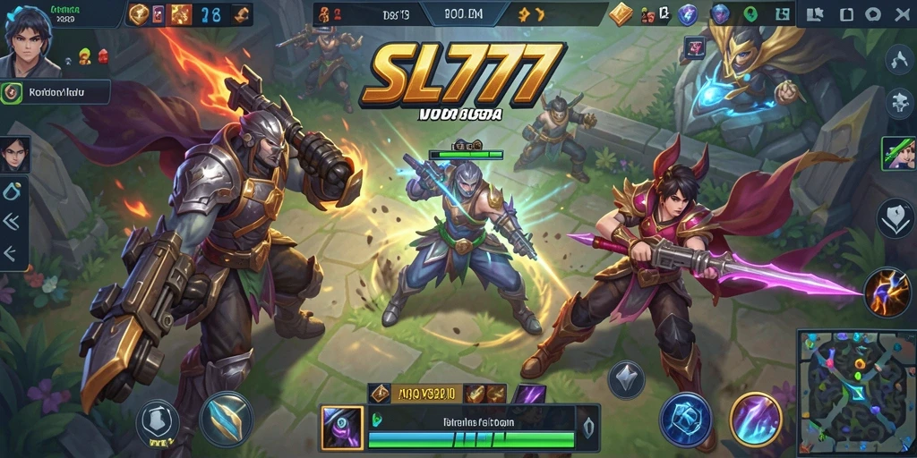 Tampilan gameplay SL777 yang menegangkan dalam pertempuran MOBA.