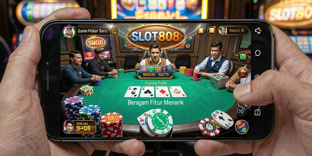 Screenshot utama SLOT8808 menampilkan gameplay Poker yang mendebarkan dan interaktif.