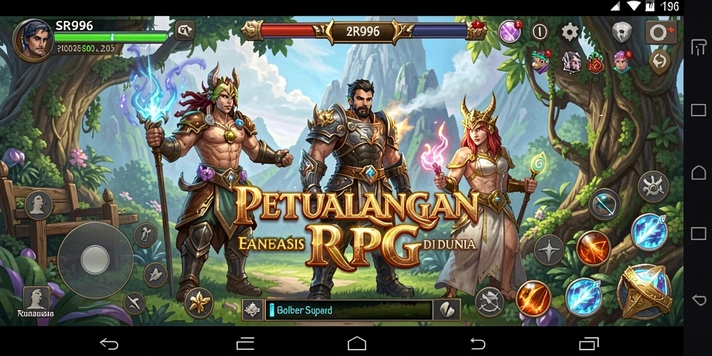 Tampilan menarik dari gameplay RPG dalam SR996 yang memukau.