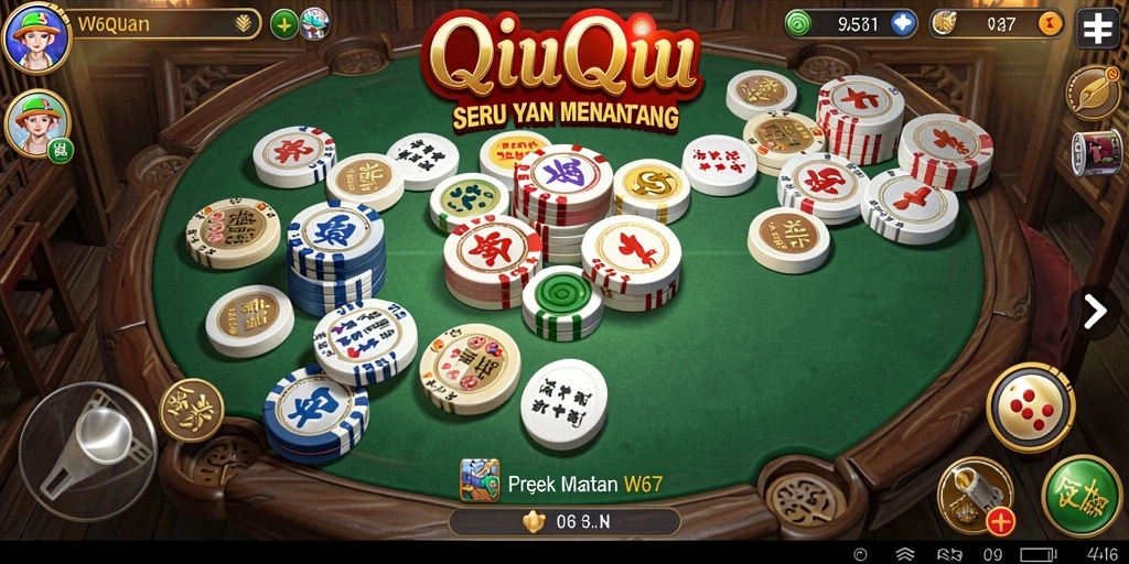 Gameplay QiuQiu yang seru di W67 dengan grafis menarik.