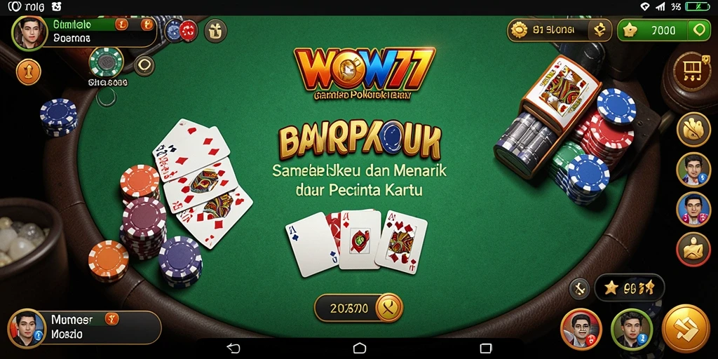 Tampilan gameplay Poker yang menarik dan interaktif di WOW77.